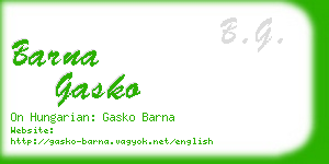 barna gasko business card